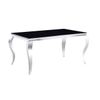 Mesa De Cristal Templado 160cm. Comedor O Cocina, Negro