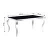 Mesa De Cristal Templado 160cm. Comedor O Cocina, Negro