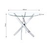 Mesa Redonda De Cristal Templado Dt 120cm. Comedor O Cocina, Gris