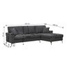 Sofa Chaise Longue Ellen 245cm, Gris Oscuro, Chaise Izquierdo