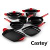 Castey Induction Sarten Induction 16 Cm Mango Rojo