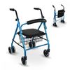 Andador Para Ancianos Mobiclinic Aluminio Ligero Y Plegable Frenos Con Asiento Cesta Y 4 Ruedas Prado Azul