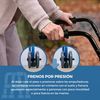 Andador Para Ancianos Mobiclinic Aluminio Ligero Y Plegable Frenos Con Asiento Cesta Y 4 Ruedas Prado Azul