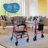 Andador Para Ancianos Mobiclinic Plegable Frenos Aluminio Ligero Con Cesta Y Asiento 4 Ruedas Escorial Rosa