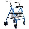 Andador Para Adultos Clinicalfy Plegable Aluminio Resistente Asiento Y Respaldo Azul Paterna