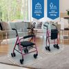 Andador Para Ancianos Mobiclinic Aluminio Ligero Y Plegable Frenos Con Asiento Cesta Y 4 Ruedas Prado Rosa