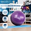 Pelota De Yoga Mobiclinic 58 Cm Inflador Antideslizante Anti-pinchazos Pelota De Pilates Para Fitness, Embarazada Morada