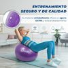 Pelota De Yoga Mobiclinic 58 Cm Inflador Antideslizante Anti-pinchazos Pelota De Pilates Para Fitness, Embarazada Morada