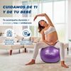 Pelota De Yoga Mobiclinic 58 Cm Inflador Antideslizante Anti-pinchazos Pelota De Pilates Para Fitness, Embarazada Morada