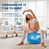 Pelota De Yoga Mobiclinic 58 Cm Inflador Antideslizante Anti-pinchazos Pelota De Pilates Para Fitness, Embarazada Azul