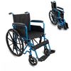 Silla De Ruedas Plegable  Mobiclinic Ruedas Traseras Grandes Extraíbles  Ancho 46 Cm  Azul  Marsella