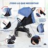 Silla De Paseo Mobiclinic Ultracompacta Trip Arnés Con 5 Puntos Manillar Para Transporte Cesta 0-36 Meses Ajustable Azul