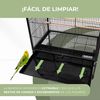 Jaula Para Pájaros Mobiclinic 95 X 43 X 61.5 Cm 8 Puertas Comederos Y Bebederos Ruedas Bandeja Extraíble Ninfa