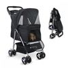 Carrito Para Perros Mobiclinic Plegable Ruedas Con Freno Y 360º 3 Accesos Con Toldo Cesta Almacenaje Y Portavasos Negro