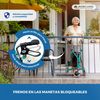 Andador Para Adultos O Ancianos Mobiclinic De Acero Ligero Plegable Con Cesta Y 3 Ruedas Caleta Verde