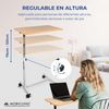 Mesa Auxiliar Mobiclinic Meseta Con Ruedas Altura Regulable Ligera Madera Para Casa Cama O Sofa