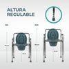 Silla Wc | Con Tapa | Altura Regulable | Reposabrazos | Acero Cromado | Puente | Mobiclinic