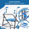 Future Andador Para Adultos Acero Y Aluminio Ligero Plegable Con Asiento Y Ruedas Celeste