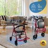 Andador Para Ancianos Mobiclinic Con Asiento Y Reposapiés Aluminio Resistente Plegable Frenos Colón Burdeos