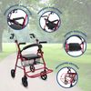 Andador Para Ancianos Mobiclinic Con Asiento Y Reposapiés Aluminio Resistente Plegable Frenos Colón Burdeos