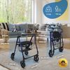 Andador Plegable Mobiclinic Ligero Aluminio Regulable Con Asiento Y Cesta 4 Ruedas Con Sujeta Bastones Augusto