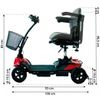 Vehículo Movilidad Reducida Mobiclinic Scooter Auton. 10 Km Movilidad Reducida 4 Ruedas Desmontable 12v Rojo Virgo