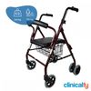 Andador Para Adultos Paterna Clinicalfy Plegable Aluminio Asiento Y Respaldo Resistente Burdeos