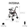 Andador Para Adultos Paterna Clinicalfy Plegable Aluminio Asiento Y Respaldo Resistente Burdeos