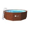 Piscina Madera Panelada K2o Con Depuradora De Arena 375×127 Cm Y Escalera