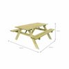 Mesa De Picnic En Madera Maciza Gardiun Essential 165x154x75 Cm Mesa De Jardín Para 6 Personas | Madera De Pino Tratada En Autoclave | Dos Bancos | Espesor De La Madera 20/25 Mm