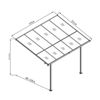 Pérgola De Pared Gardiun Elliot - 8 M² 313x254x220/260 Cm Aluminio Y Policarbonato