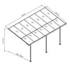 Pérgola De Pared Gardiun Elliot - 11 M² 435x254x220/260 Cm Aluminio Y Policarbonato