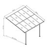 Pérgola De Pared Gardiun Elliot - 9,5 M² 314x300x225/270 Cm Aluminio Y Policarbonato