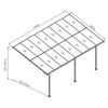 Pérgola De Pared Gardiun Elliot - 15 M² 495x300x225/270 Cm Aluminio Y Policarbonato