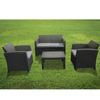 Conjunto De Jardín Chillvert Siena Resina 1 Sofá+ 2 Sillones + 1 Mesa Gris Antracita