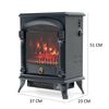 Chimenea Eléctrica De Suelo 1950w Kekai Arizona 37x23x51 Cm Con Simulación De Fuego Negra Para Interior