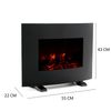 Chimenea Eléctrica De Pared 2000w Kekai Iowa 55x22x43 Cm Con Simulación De Fuego Negra Mando Incluido Para Interior