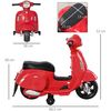 Mini  Moto Vespa  Eléctrica Roja - A Partir De 18 Meses