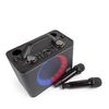 Prixton Karaoke Portátil Partygo - 2 Micrófonos - Bluetooth, Usb, Aux Y Microsd - Luz Led