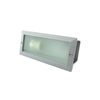 Baliza Rectangular Aluminio Plata Con Cristal Mateado 60w E27