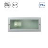 Baliza Rectangular Aluminio Plata Con Cristal Mateado 60w E27