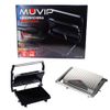 Muvip Sandwichera Inox Grill (potencia 750w, Placas Antiadherentes Tipo Grill, Placa Superior Basculante, Asa Tacto Frío, Presión Uniforme, Acabado Inox, Limpieza Fácil) – Gris