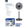 Ventilador De Pie Industrial |avant| 70w - 45cm Regulable | 3 Velocidades | Base Redonda |negro