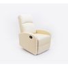 Sillón Relax Reclinación Manual, Tapizado En Pu Anti-cuarteo Crema