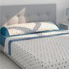 Juego De Sábanas  Azul / Blanco Cama 90x190/200 Cm  Don Descanso Maia