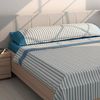 Juego De Sábanas  Azul / Blanco Cama 160x190/200 Cm  Don Descanso Vega