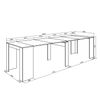 Mesa Consola Extensible, Mesa Comedor Plegable, 300, Para 14 Comensales, Comedor Y Cocina, Estilo Moderno, Blanco