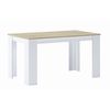 Mesa De Comedor De 140 Cm, Color Roble Claro Y Blanco,  80 Ancho X 138 Largo 75 Cm Altura