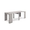 Mesa Consola Extensible, Mesa Comedor Plegable, 220, Para 10 Comensales, Comedor Y Cocina, Estilo Moderno, Cemento