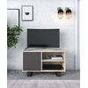 Mueble Tv 100 Con Puerta Izquierda, Salón Comedor, Modelo Wind, Color Estructura Roble, Color Puerta Gris Antracita, Medidas 95x40x57cm De Altura.